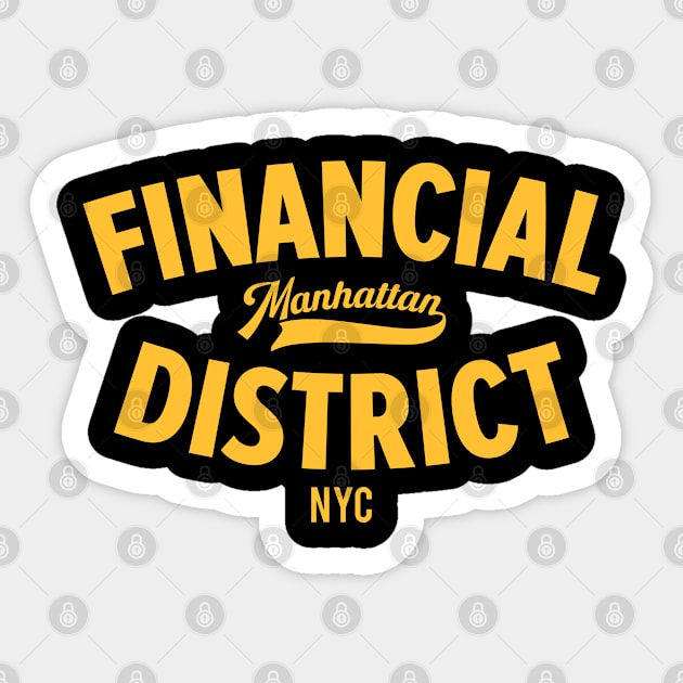 Discover the Vibrant Essence of Manhattan's Financial District in NYC Sticker by Boogosh